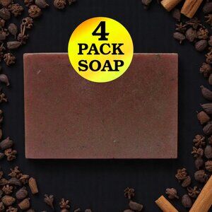 NEW Men's Spiced Wood & Forest Scented Handmade Soap. Set of 4 Bars.
